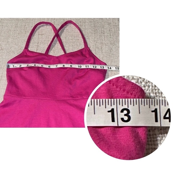 OLD NAVY Pink Fit & Flare Strap Dress Knit Cami Smock Back Criss-Cross Womens XS - Picture 10 of 13